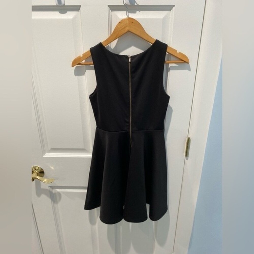 Ella Moss Girls Faux Leather Peplum Black Dress Sz 12 - Picture 4 of 8